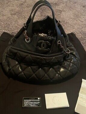 Chanel Black Quilted Leather Top-Handle Shoulder Bag
